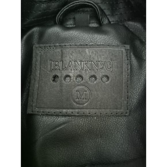 BLANKNYC Women's Faux Leather Moto Jacket Size Medium Black - Picture 4 of 4